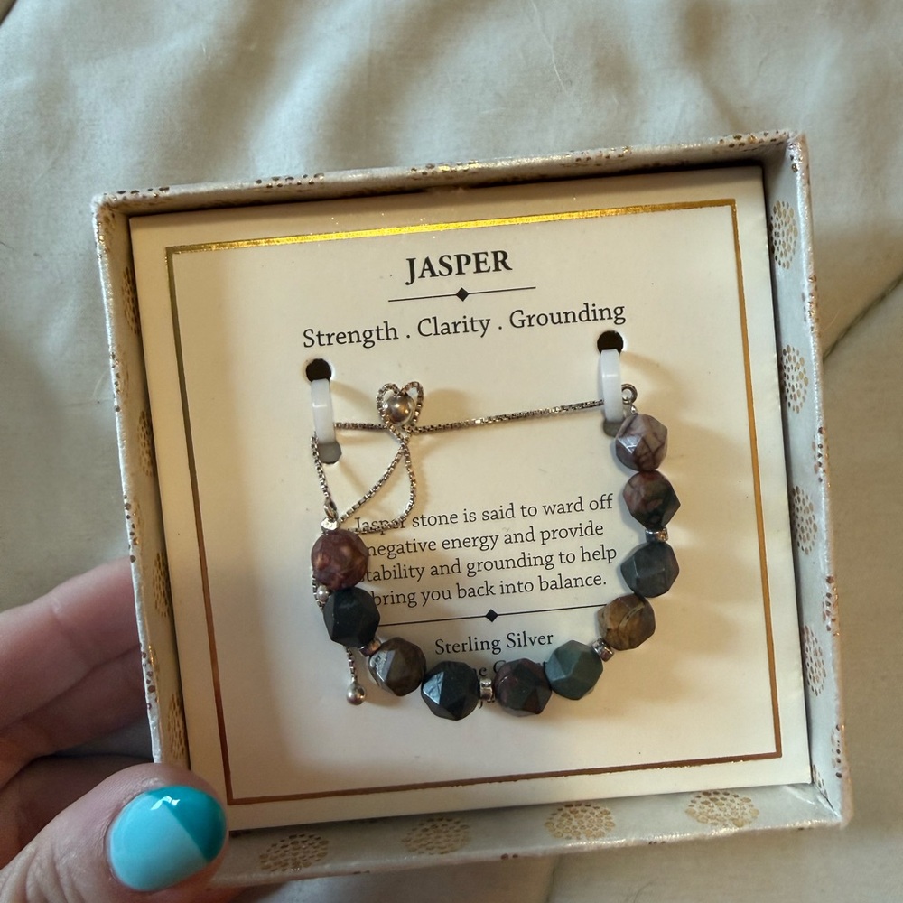 Jasper Sterling Silver Bracelet